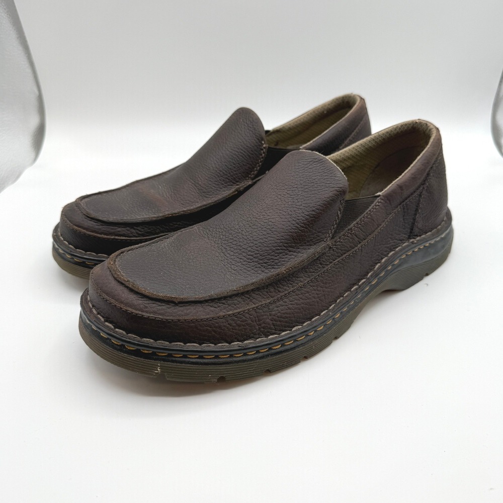 Dr. Martens Lennon Loafers Mens 12 Brown Pebbled Leather Slip On AirWair Shoes